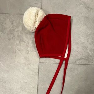 Briar Baby Red Bonnet Pom Pom